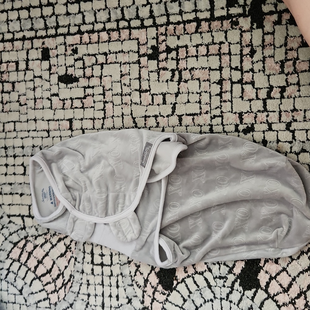 Swaddle Me Grey velvet swaddle